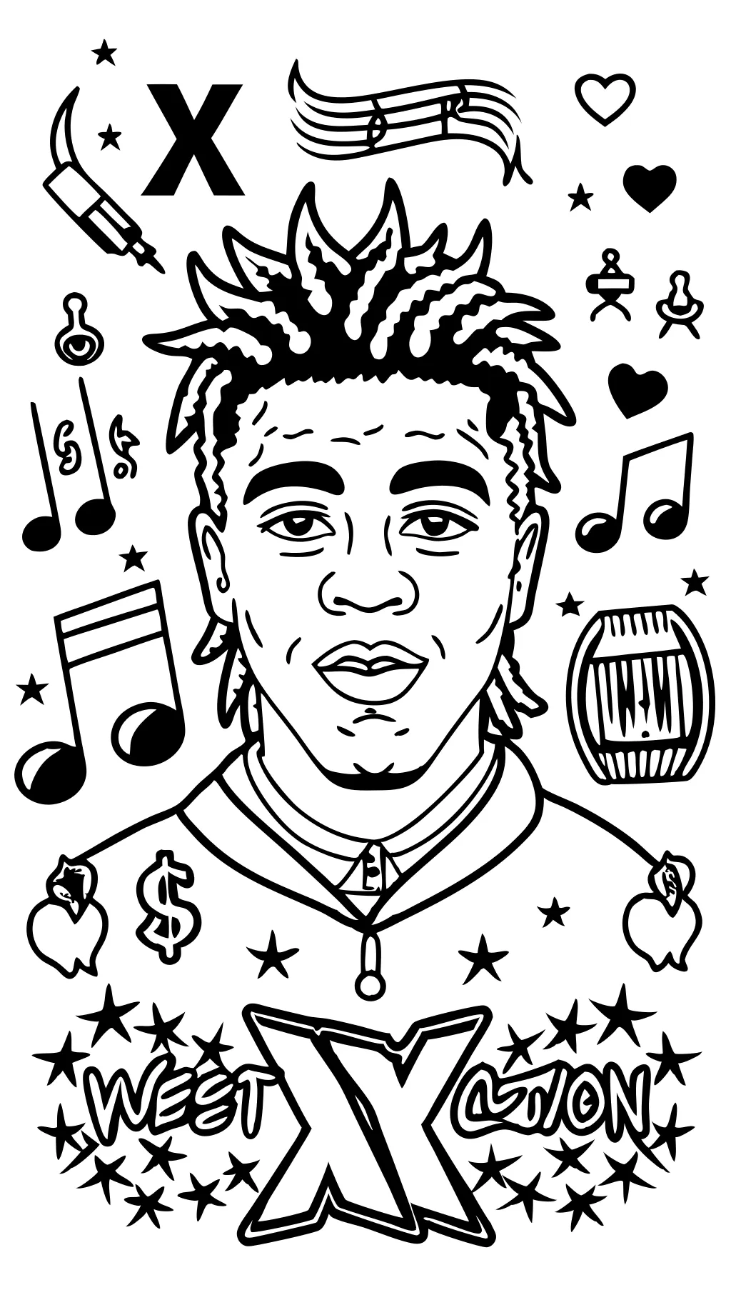 XXXTENTACION Páginas para colorear